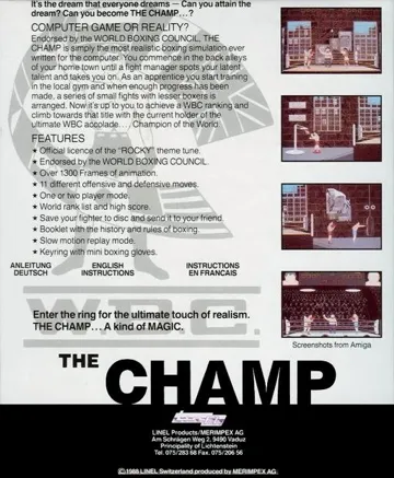 Champ, The box cover back